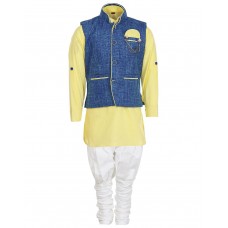 AJ DEZINES Boys Waistcoat, Kurta and Breeches Set